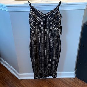 Lulus lace dress black/nude